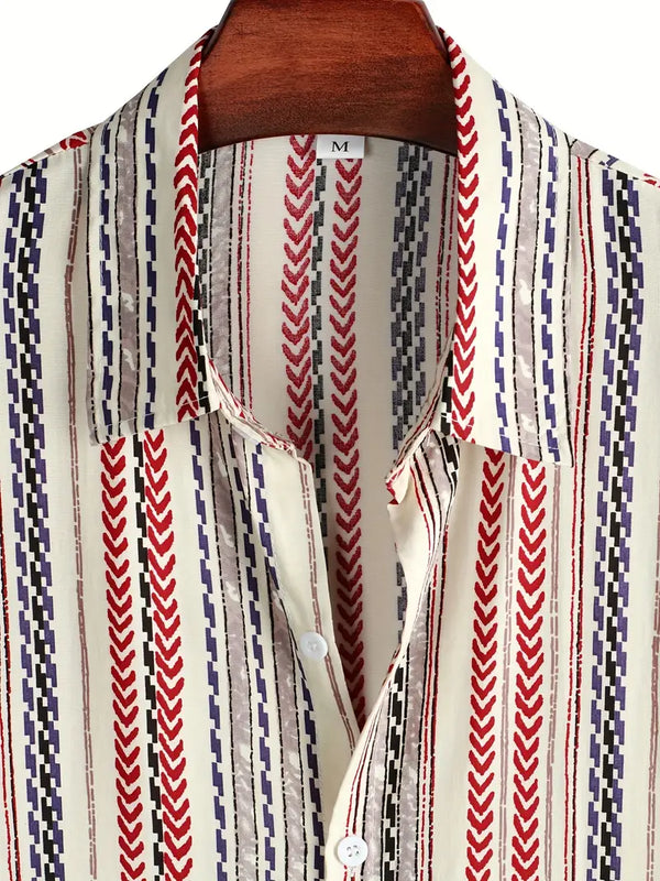 Silk Vintage Retro Stripe Shirt